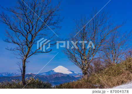 (神奈川県)降雪した箱根から望む富士山 早朝 (神奈川県)降雪した箱根から望む富士山 早朝 87004378