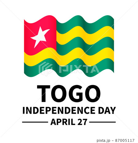 Togo Independence Day typography poster. National holiday celebrated on April 27. Vector template for banner, greeting card, flyer, etc Togo Independence Day typography poster. National holiday celebrated on April 27. Vector template for banner, greeting card, flyer, etc 87005117