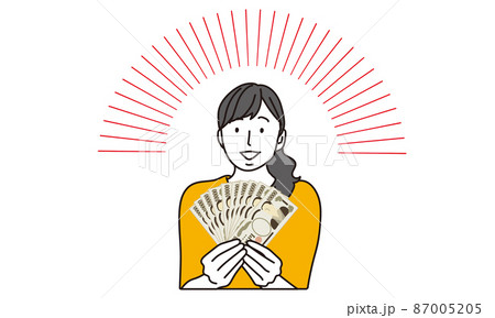 日本のお金を持つ女性 日本のお金を持つ女性 87005205