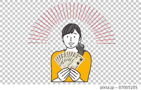 日本のお金を持つ女性 日本のお金を持つ女性 87005205
