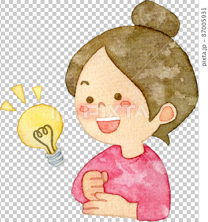 アイディアが浮かぶ女性のイラスト 87005931