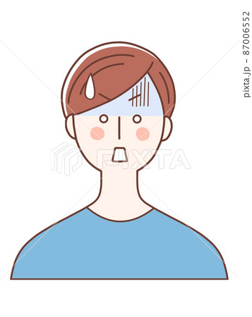 青い服を着てショックを受ける男性 87006552