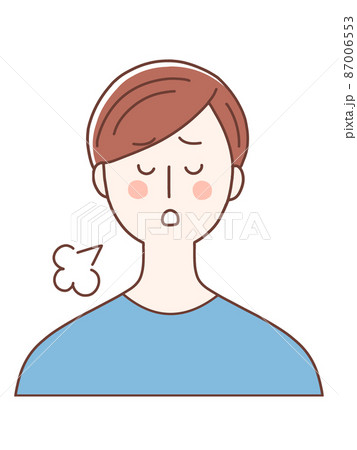 青い服を着たため息をつく男性 青い服を着たため息をつく男性 87006553