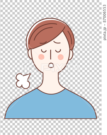 青い服を着たため息をつく男性 青い服を着たため息をつく男性 87006553