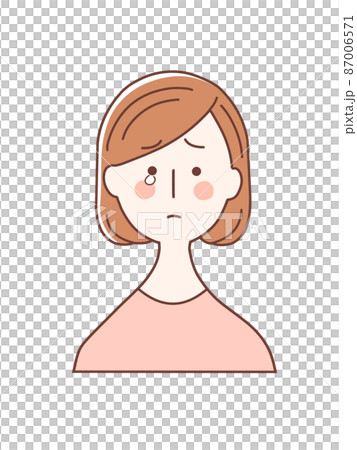 ピンクの服を着て泣く女性 87006571