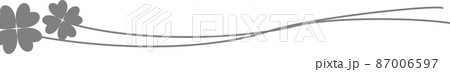 四つ葉のクローバー 飾り線 グレー 四つ葉のクローバー 飾り線 グレー 87006597