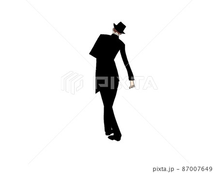 トップハットを被った黒いタキシードの男性 87007649