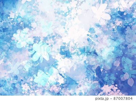 幻想的な水彩の水色テクスチャ背景 87007804