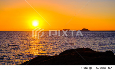 軍艦島を望む夕景 軍艦島を望む夕景 87008162
