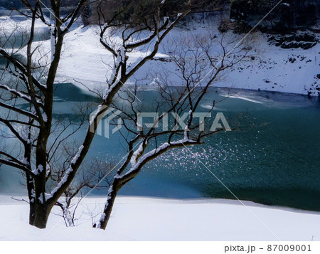 永源寺湖の雪景色 87009001