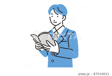 人物 本を読む高校生の男の子 87010631
