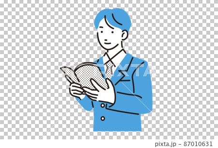 人物 本を読む高校生の男の子 87010631