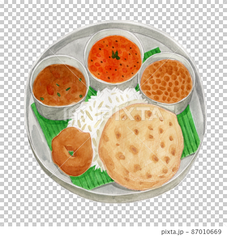 Nepalese curry watercolor illustration 87010669