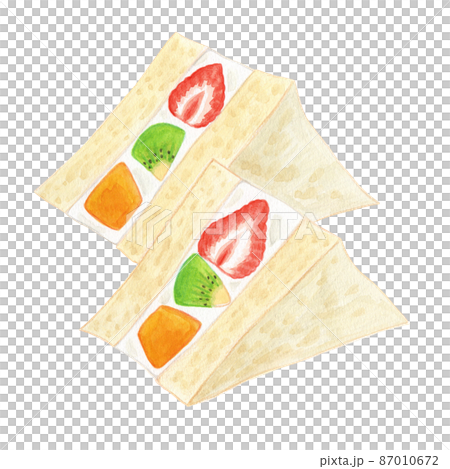 Watercolor illustration of fruit sandwich 87010672