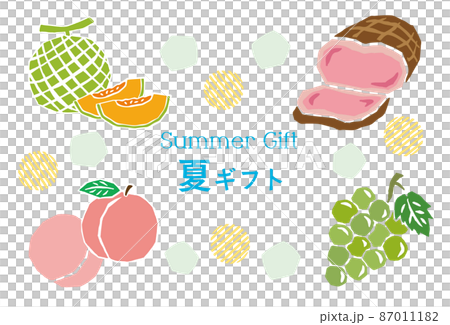 お中元　夏ギフト　レトロなベクターイラスト 87011182