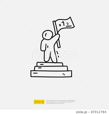 winner doodle hand drawn icon illustration winner doodle hand drawn icon illustration 87012784