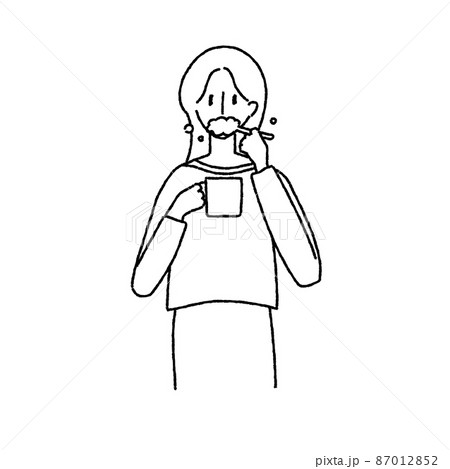 歯磨きをしている女性のイラスト 87012852