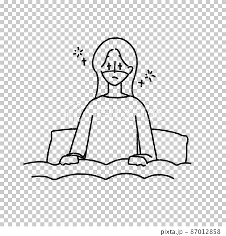 とても具合が悪そうな女性のイラスト とても具合が悪そうな女性のイラスト 87012858