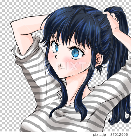 A woman who ties her hair gets angry A woman who ties her hair gets angry 87012906