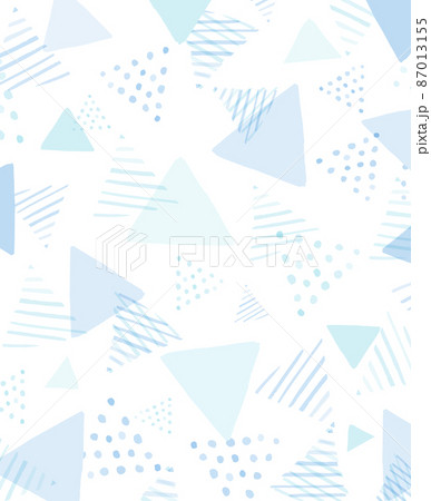 綺麗で爽やかな青色の三角形の背景イラスト 87013155