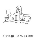 ベッドで本を読む女性のイラスト 87013166