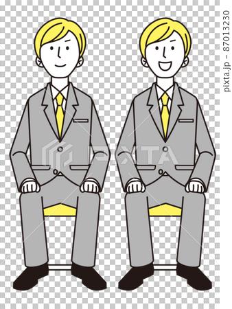 Men's suit with outline, 2 colors seated Men's suit with outline, 2 colors seated 87013230