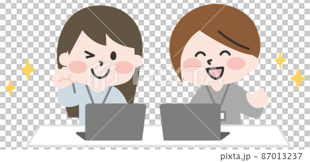 事務作業をする女性たち 事務作業をする女性たち 87013237