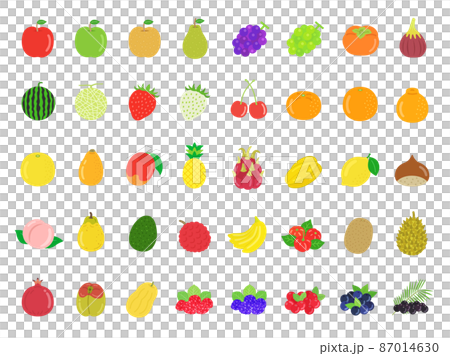 Illustration set of many kinds of fruits 87014630