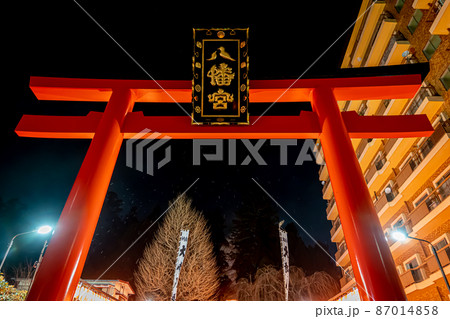 大崎八幡宮の鳥居　夜景（宮城県仙台市） 87014858