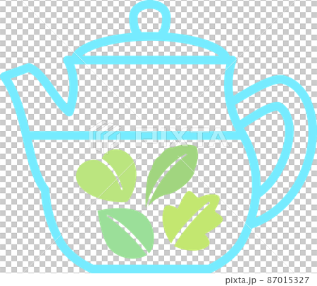 帶葉子的茶壺圖標 87015327