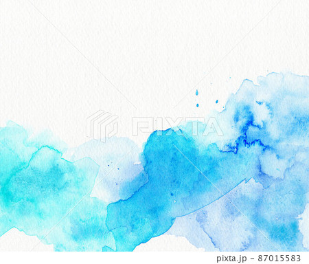水彩絵の具のテクスチャ　青　水のイメージ 87015583