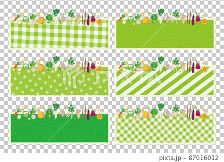 Vegetable text frame set Green system Vegetable text frame set Green system 87016012