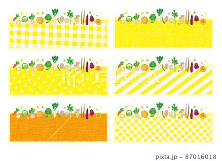野菜のテキストフレーム セット イエロー系 87016018