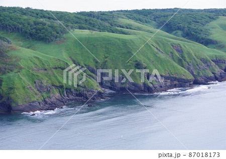 北海道厚岸町 あやめヶ原から東側の海岸を望む 北海道厚岸町 あやめヶ原から東側の海岸を望む 87018173