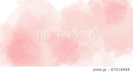 水彩テクスチャの背景素材　ピンク　春イメージ　横長 87018988