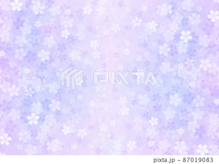 花が一面に咲く青い幻想的なイラスト no.08 87019083