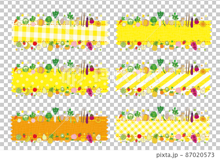 野菜と野菜のテキストフレーム セット イエロー系  87020573