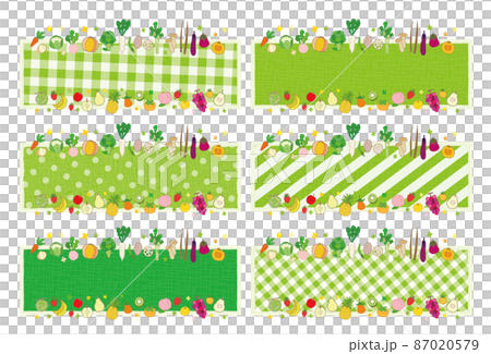 Vegetable and fruit text frame set green Vegetable and fruit text frame set green 87020579