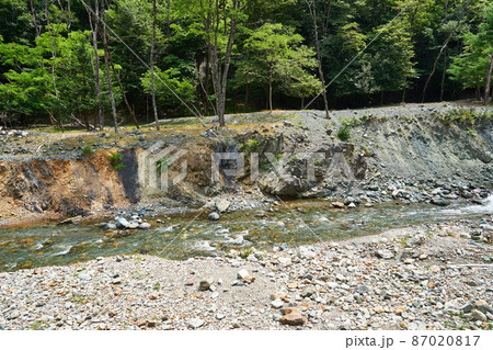 長野県下伊那郡大鹿村　中央構造線　安康露頭　 87020817