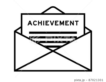Envelope and letter sign with word achievement as the headline Envelope and letter sign with word achievement as the headline 87021301