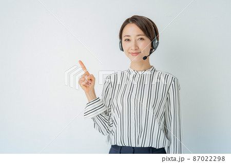 ビジネス ヘッドセット 指差し ビジネス ヘッドセット 指差し 87022298
