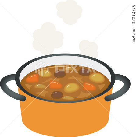 鍋に入ったカレーのイラスト素材