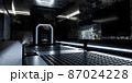 dark futuristic corridor tunnel space station hall basement subground 3d render illustration 87024228