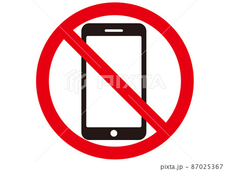 音漏れ,迷惑,携帯電話,スマホ,禁止,使用禁止,通話禁止,騒音,警告,注意,禁止マーク 87025367