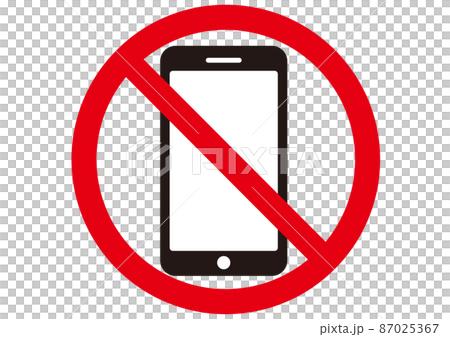 音漏れ,迷惑,携帯電話,スマホ,禁止,使用禁止,通話禁止,騒音,警告,注意,禁止マーク 87025367