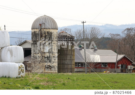 北海道 渡島地方 牧場のある風景 北海道 渡島地方 牧場のある風景 87025466