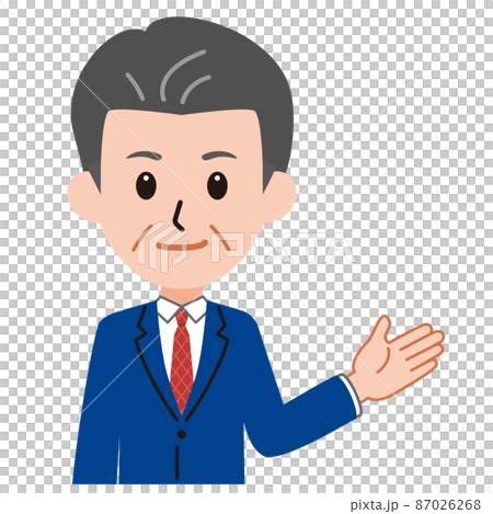 男性插圖 2 / 用手引導右側的矢量 87026268
