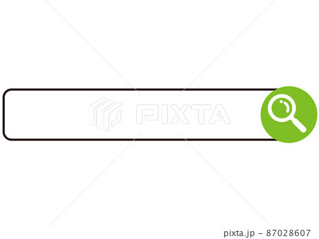 検索 調べる 探す 虫めがね ボタン フレーム 見つける インターネット リサーチ パーツ 枠 素材のイラスト素材