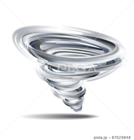 Realistic tornado swirl isolated on white. Vector Realistic tornado swirl isolated on white. Vector 87029848