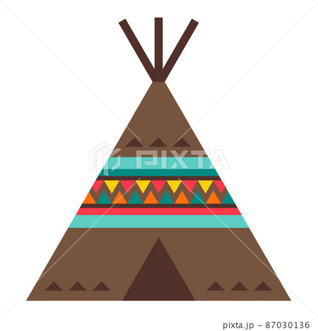 Illustration of american indians wigwam. Ethnic image in native style. Illustration of american indians wigwam. Ethnic image in native style. 87030136